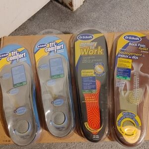 FOUR PAIRS OF DR. SCHOLL'S INSOLES BRAND NEW, SEALED